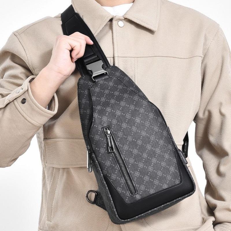 Bedruckte Umhängetasche spritzwassergeschützt lässige Umhängetasche für Arbeit Pendeln Business-Aktentasche multifunktionale Herren-Brusttasche