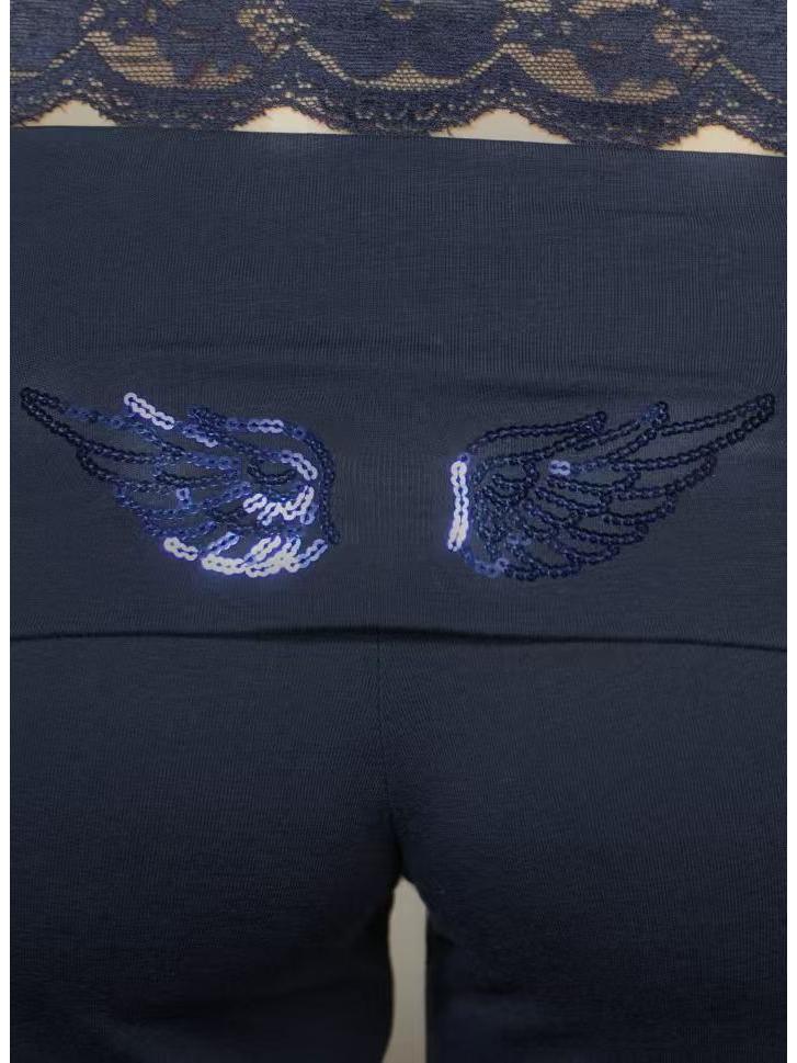 2026 Casual Women's Fashion Solid Color Sequin Wings Loose Set