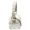 Coach Parker Op Art Lame Shoulder Bag Leather Silverx Gray Women 13507 Used