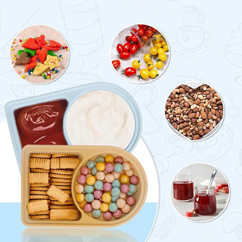 1Pieces Silicone Condiment Box For Sauce Container With Lid Portable Small Lunch Box Accessories Dip Container Outdoor Tableware