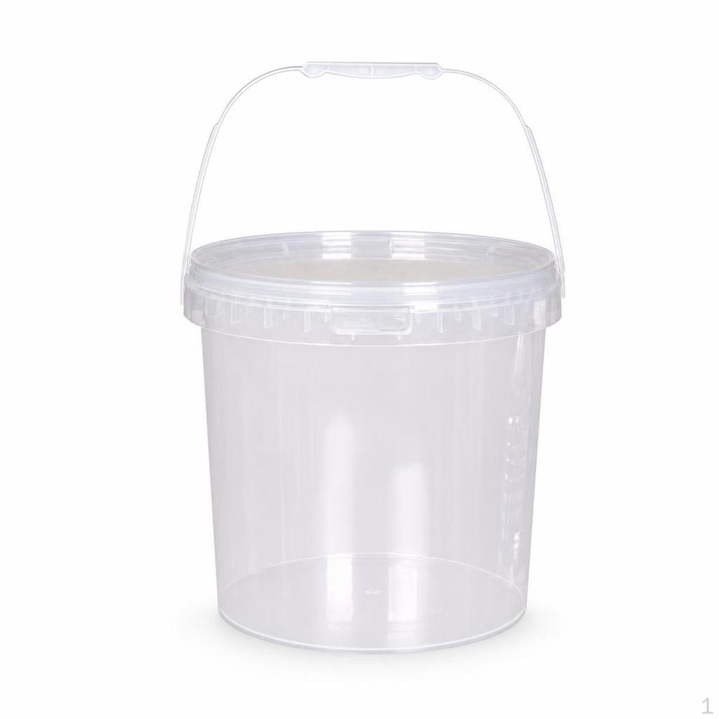 Kunststoffeimer in Lebensmittelqualität mit Deckel und Griff, 150ml-10L Runder Aufbewahrungsbehälter für Lebensmittel, Saucen,