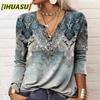Women's Fashion Casual Long Sleeve V Neck Blouses & Shirts