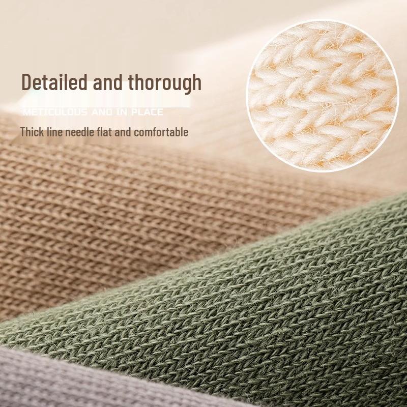 Newbie Women's Pure Cotton Mid-Tube Socks, 3 Pairs, Breathable & Loose-Fit, Autumn/Winter, Free Size