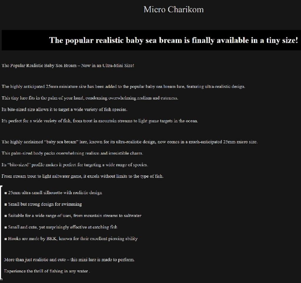 Little Jack Micro Charikom 25mm 2.2 grams Sinking Lure 06 (8584)