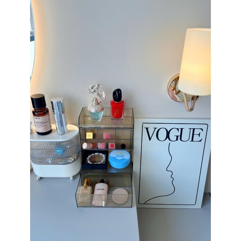 Cosmetic Organizer Drawer Transparent Storage Box Stationery Rack Pen Holder Desktop Desk Supplies Storage Organizer Office Use