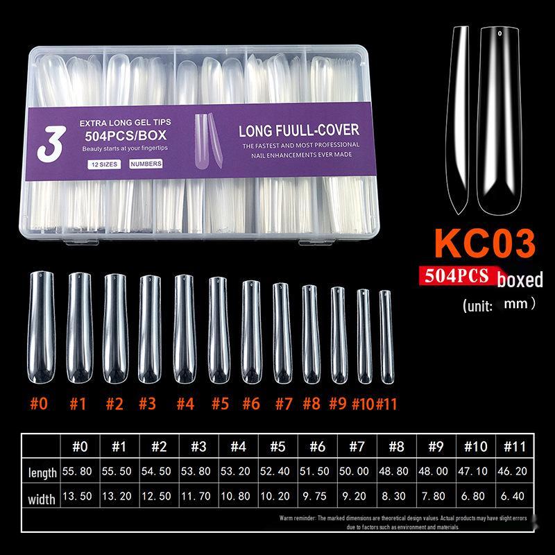 Extra Long Transparent XXL Ballet Trapezoid Nail Tips with Stickers