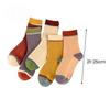 5 Pairs Women Candy Color Splicing Design Socks, Mid-tube Ribbed, Breathable, Sweat-absorbent, High Elastic