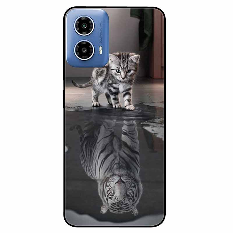 For Moto G34 5G Case G 24 Soft Silicone Fashion Animals TPU Bumper for Motorola Moto G24 G04 Painted Phone Covers Luxury Capa