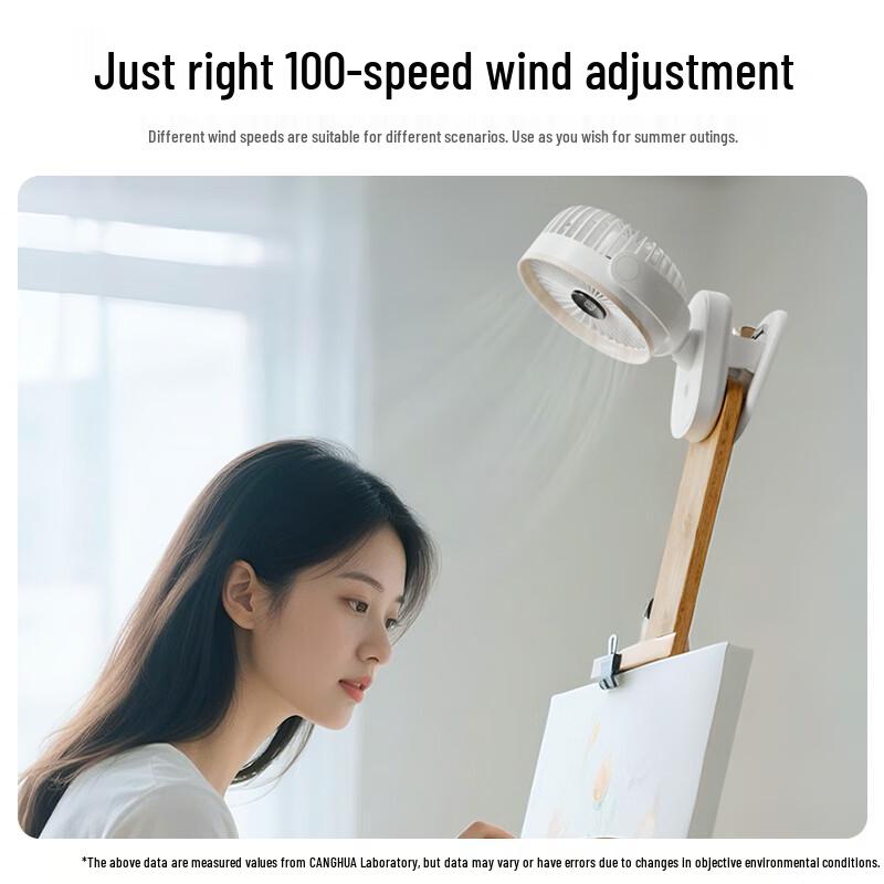 Ventilatore da scrivania oscillante automatico ricaricabile USB CangHua 3 in 1
