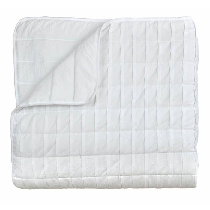 Reversible Bedspread - DONATELLA - White - Geometric - Polyester Microfiber - 105 Cm - Machine Wash