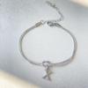 JXJ Jewelry 18k Gold Plated Stainless Steel Letter Pendant Knot Style Trendy Charm Bracelet for Anniversaries