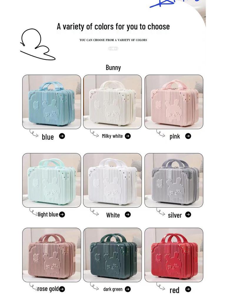 14" Retro Makeup Case - Mini Suitcase Handbag Storage Bag for Travel