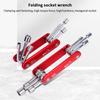 Hex Nut Driver Set 6 In 1 Folding Nut Driver Set Imperial/Metric Motor Folding Socket Wrench Steel Shank Portable Premium Handle