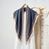 New Fashion Printed Blue Triangle Scarf Waist Seal, Bevel Scarf Ladies Premium Versatile Decorative Silk Scarf