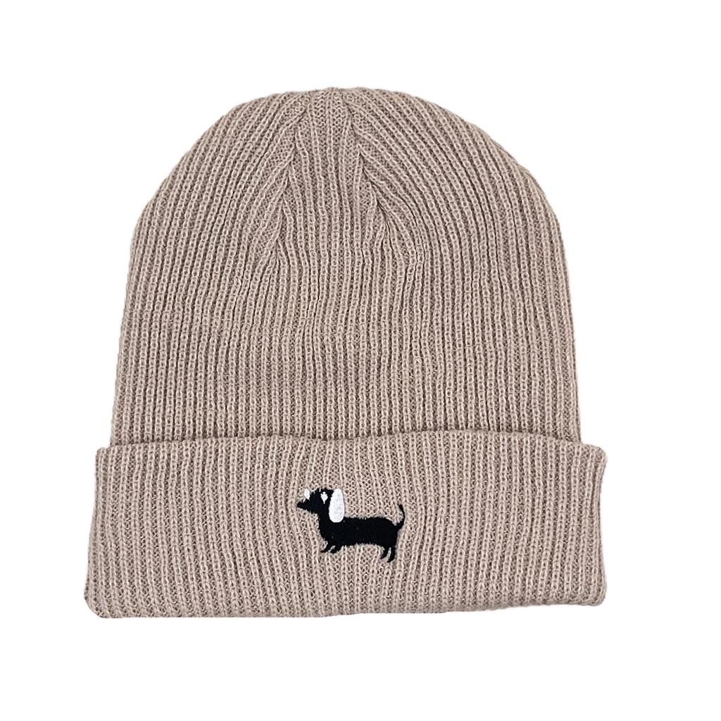 Puppy embroidered wool hat street fashion solid color knitted hat cold hat warm hat pullover hat