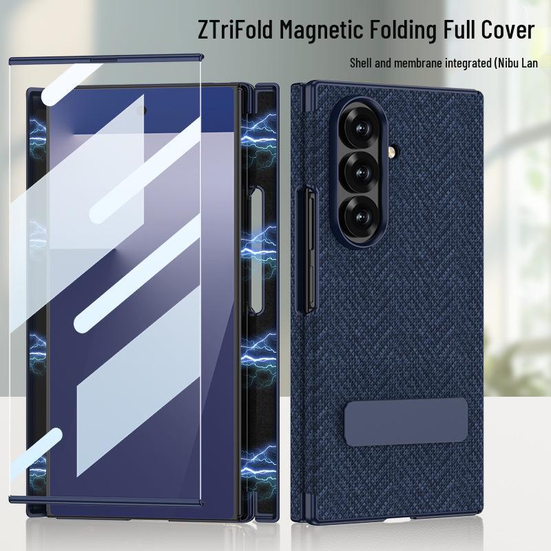 Samsung-Z TriFold Leather Case with Magnetic Folding, Full Coverage & Rotating Stand - Nylon Phone Case Samsung ZTriFold