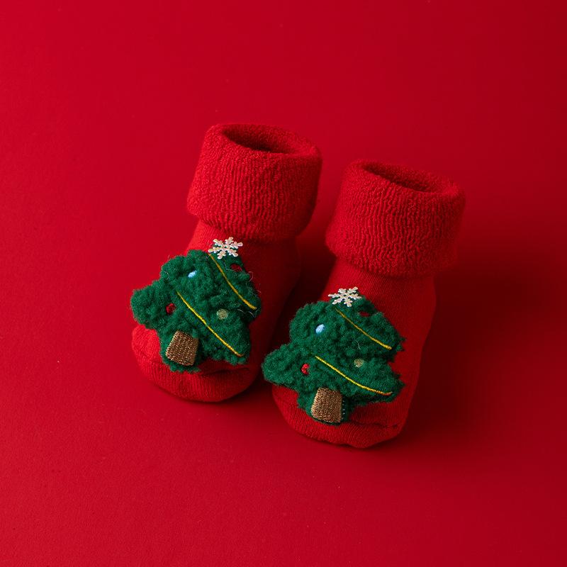 Newborn Cotton Winter Autumn Baby Girls Boys Kids Socks Infant Christmas Santa Claus Terry Warm Slippers Children Sock 0-3 Years