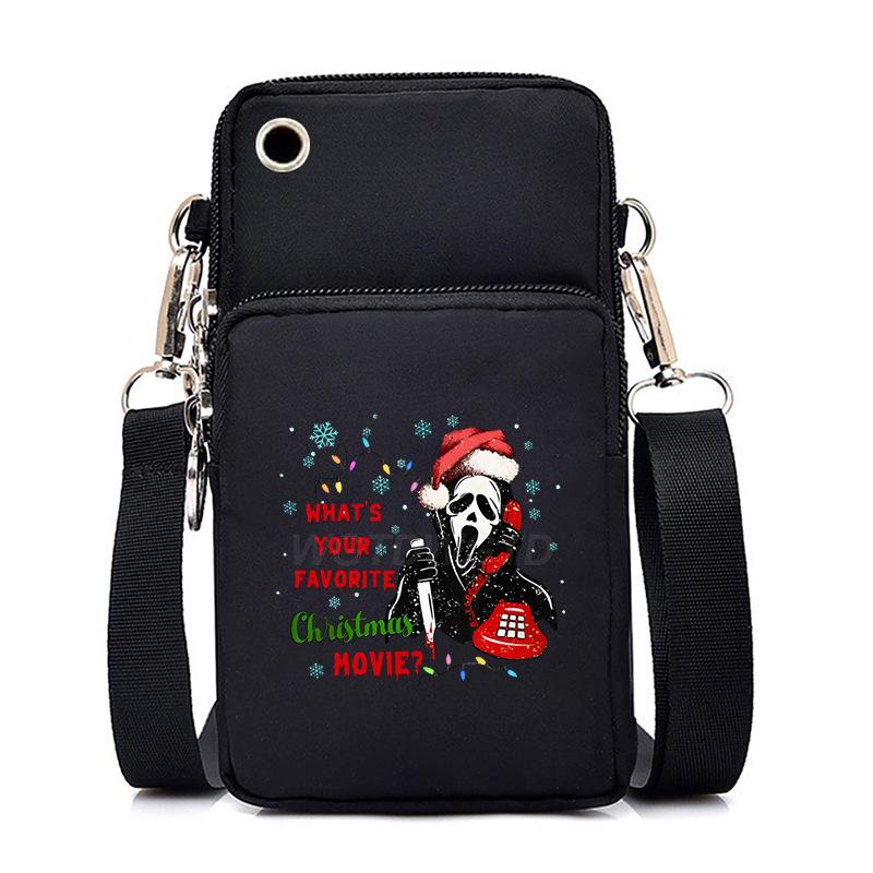 Christmas Christmas Printed Versatile Mobile Phone Bag Multifunctional Going Out Portable Messenger Bag