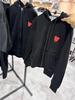 Chuan Jiu 2024 A/W Heart Hoodie: Unisex Stand Collar Zipper Pullover with Drawstring Hood
