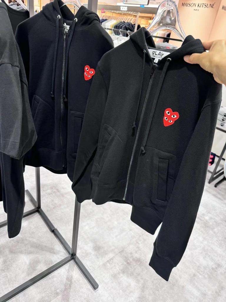 Chuan Jiu 2024 A/W Heart Hoodie: Unisex Stand Collar Zipper Pullover with Drawstring Hood