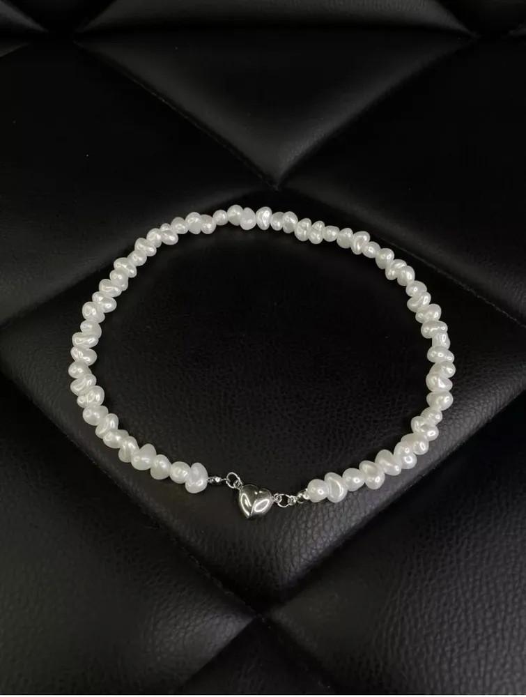 Vintage perlekjede, Dame ødelagt perle kragebenskjede, Halskjede