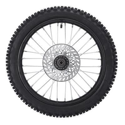 17 Inch Excellent Traction Front Wheel Rim Tire Dirt Bike Front Wheel Assembly 15mm Rim Axle with Brake Rotor for Pit Dirt Bike