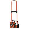 Stair Climbing Cart, 54 Kg Stair-Climbing Capacity, Portable Folding Trolley Cart with Telescoping Handle, 6 Wheels and 2 Bungee Cords, Stair Climber