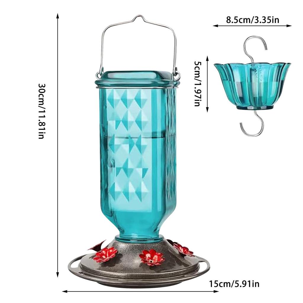 Glass Hanging Hummingbird Feeder Ant-Proof Bird Feeder Outdoor Garden Hanging Decorations Unique Gift For Parents