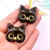 Resin Glitter Colorful Kawaii Big Face Cat Flatback Rhinestone Figurine Christma Decor  Accessorie DIY Hair Bow Scrapbook Crafts