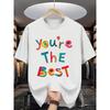 European Sizes Summer Men'S Fashion Short-Sleeve T-Shirt with Letter Pattern Print