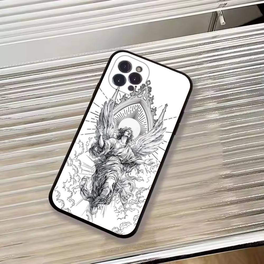 Middle Ages Retro Angel Phone Case Silicone Soft For IPhone 17 16 15 14 13 12 11 X XR Plus Pro Max Plus