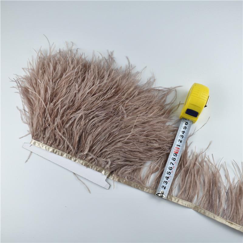 1M 5M 10Meters Ostrich Feather Skirt Fringe Trims 10-15Cm Ostrich Feather Ribbon Feathers For Crafts Wedding Feathers Decoration