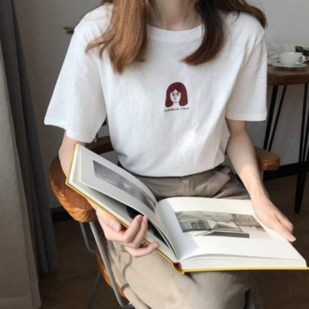 New Arrivals Open Run Women CoTTon Blend Box FiT PrinT Round Neck ShorT Sleeve T