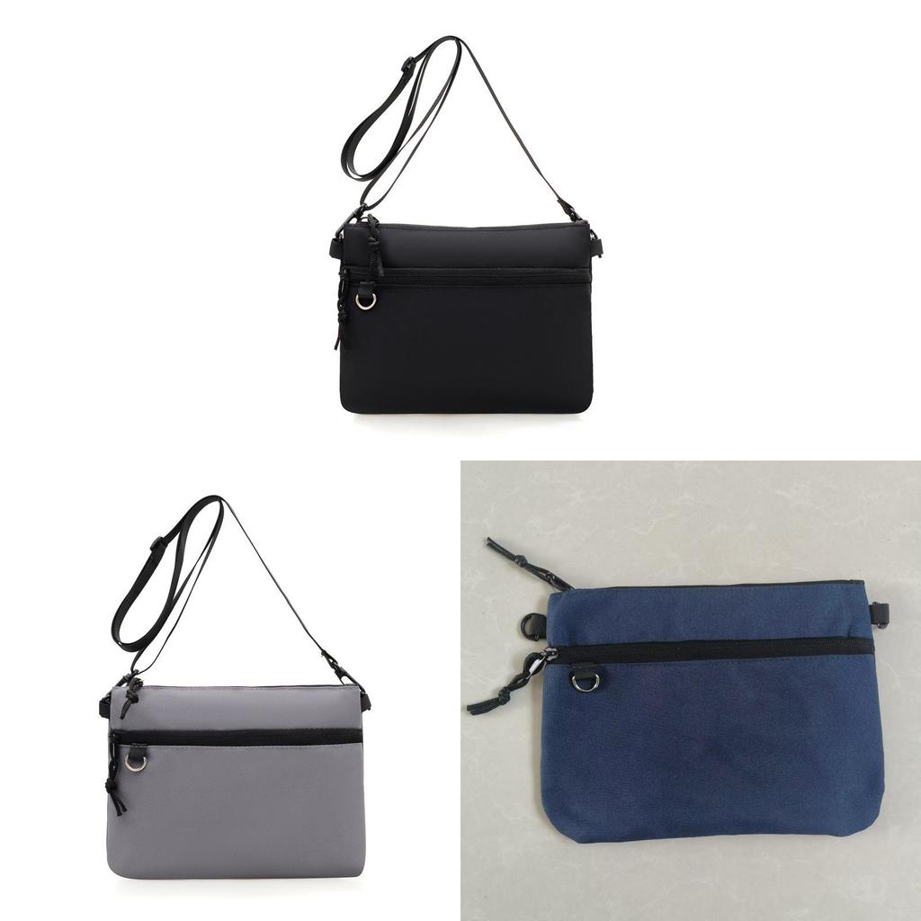 Mens Casual Nylon Crossbody Bag With Stitch Detailing For Travel And Everyday Use