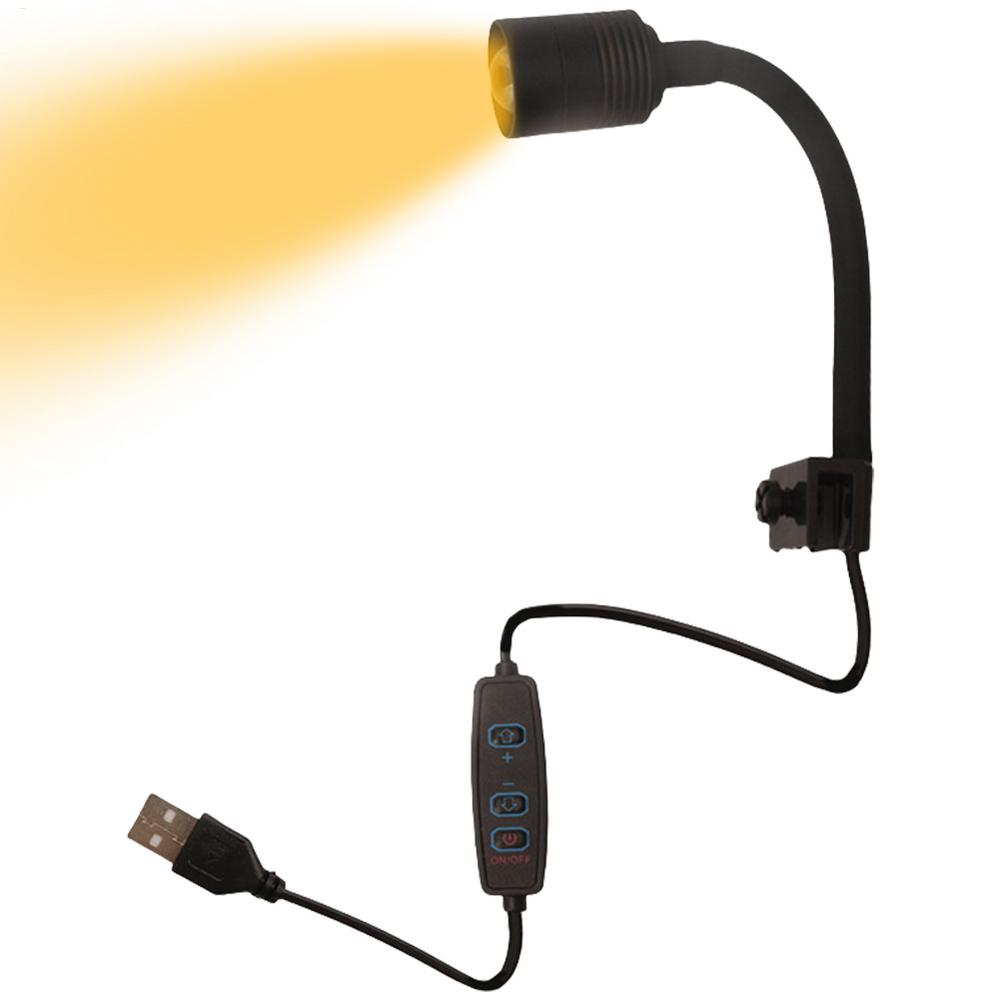 Aquarium Klemmleuchte Drehbar Kleine USB-Leuchte Klemme für Aquarium Offenes Terrarium Weiches Licht mit flexiblem Winkel für Hotel Wohnen
