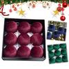 9pcs/set 8cm Velvet Christmas Balls Glitter Xmas Tree Pendant  Merry Christmas Decor