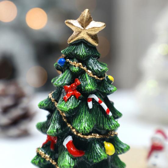 Mini Christmas Tree Tabletop Decor Miniature Xmas Tree Christmas Stockings Canes Bow Decorated Holiday Tree for Home Winter Party Indoor Mantel