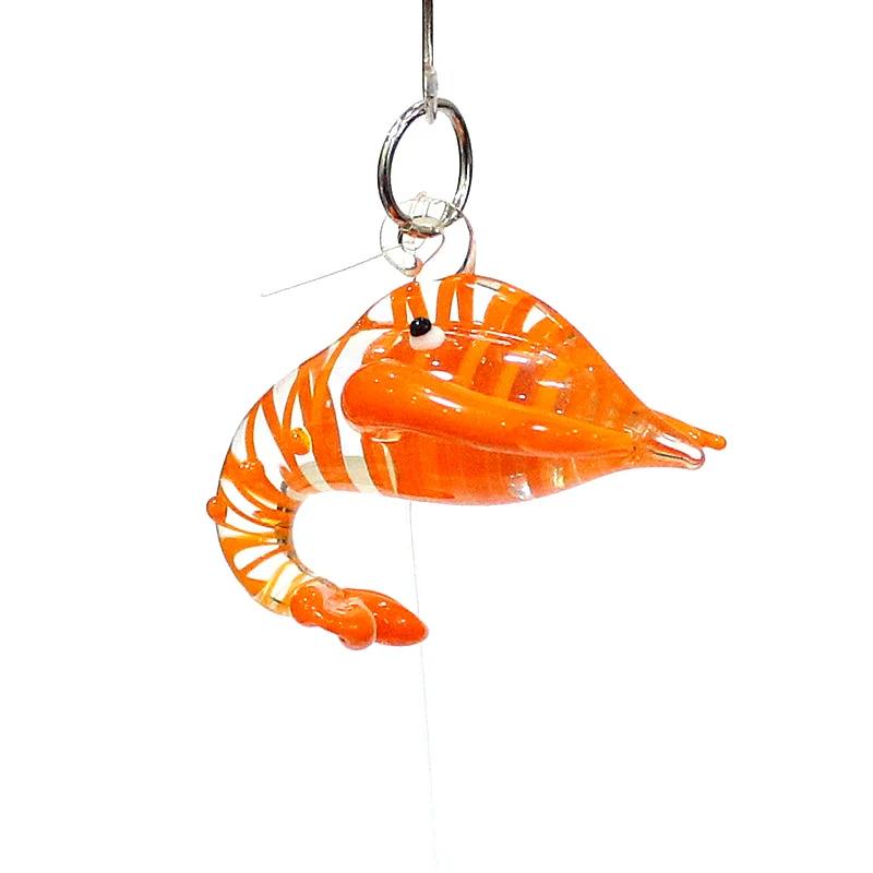 Floating Glass Marine Animal Aquarium Decor Mini Lobster Figurine Pendant Cute Shrimp Ornament for Fish Tank Decoration Supplies