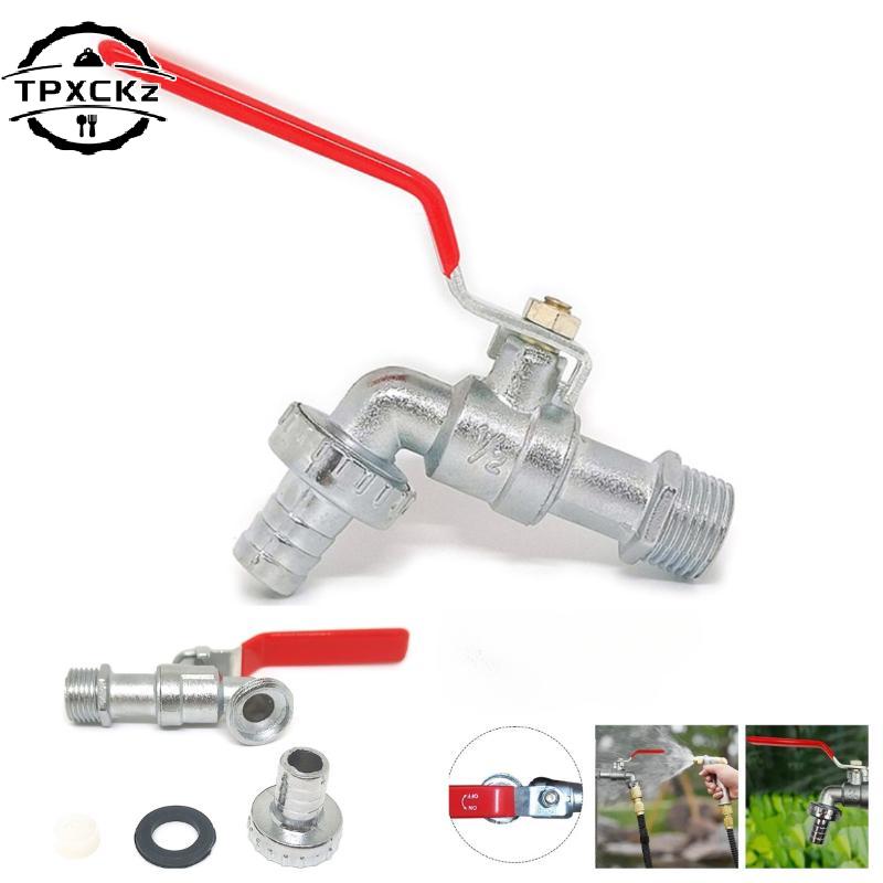 IBC Tank Water Tap Single Outlet Valve 1/2inch Garden Irrigation Brass Faucet Replacement Antifreeze Outdoor Balcony Accessories
