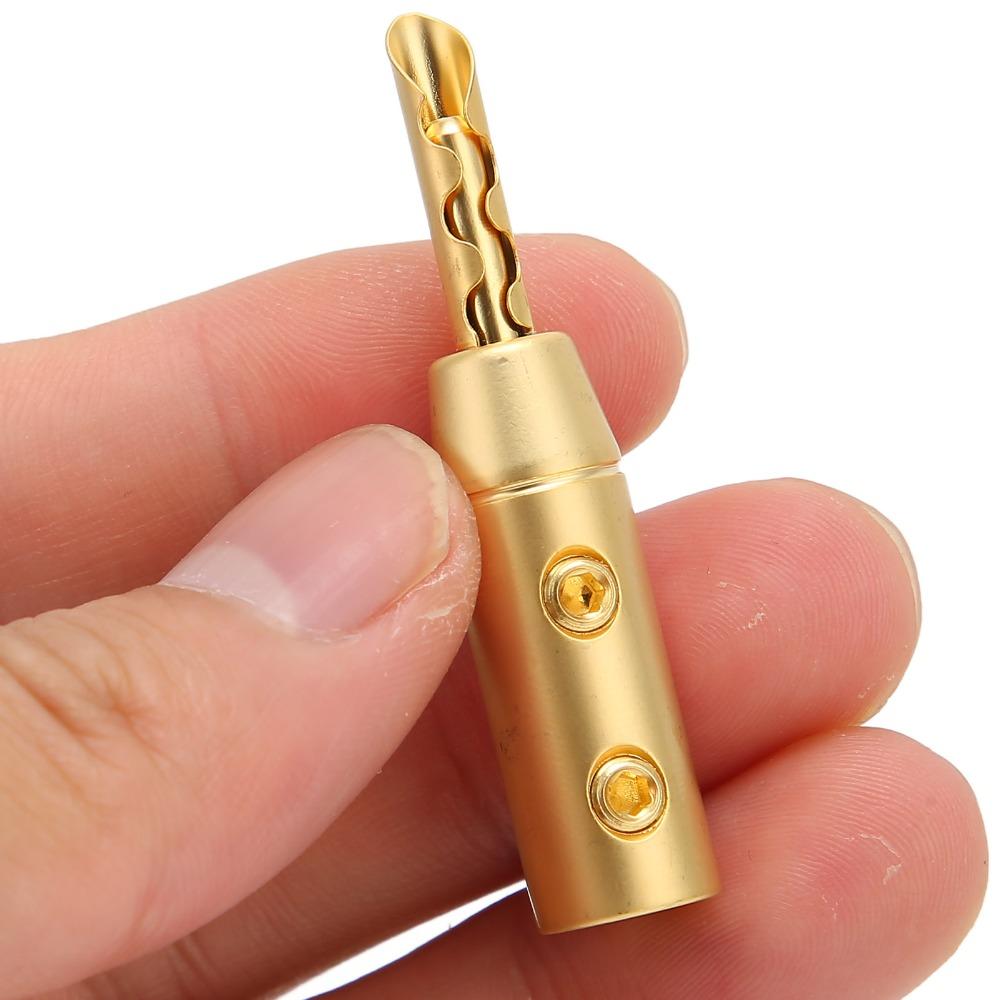 4PCS Double Screw Speaker Wire Connectors Open Screw Banana Plugs  For Audio Video Receiver