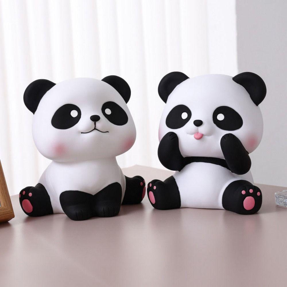 Unbreakable Sitting Panda Saving Box Cute Design Animals Ornaments Panda Piggy Bank  Boys and Girls