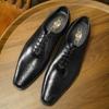 Brock engraved men's shoes business dress cowhide pointed leather shoes retro oxford shoes leather shoes