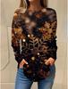 Weihnachtsthema Schneeflocke 3D-Druck O-Ausschnitt Langarm T-Shirt Mode Damenkleidung Casual Y2K Kleidung Harajuku Damenkleidung