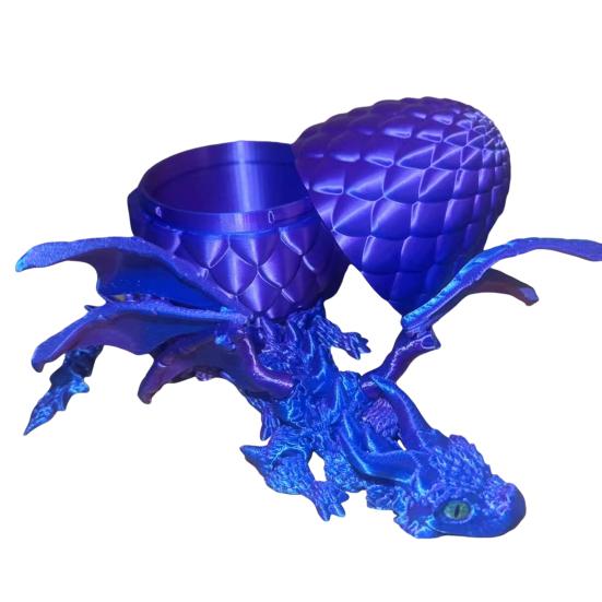 3D Printed Winged Dragon Articulated Dragon Fidget Toy with Horns Dragon Model with Flexible