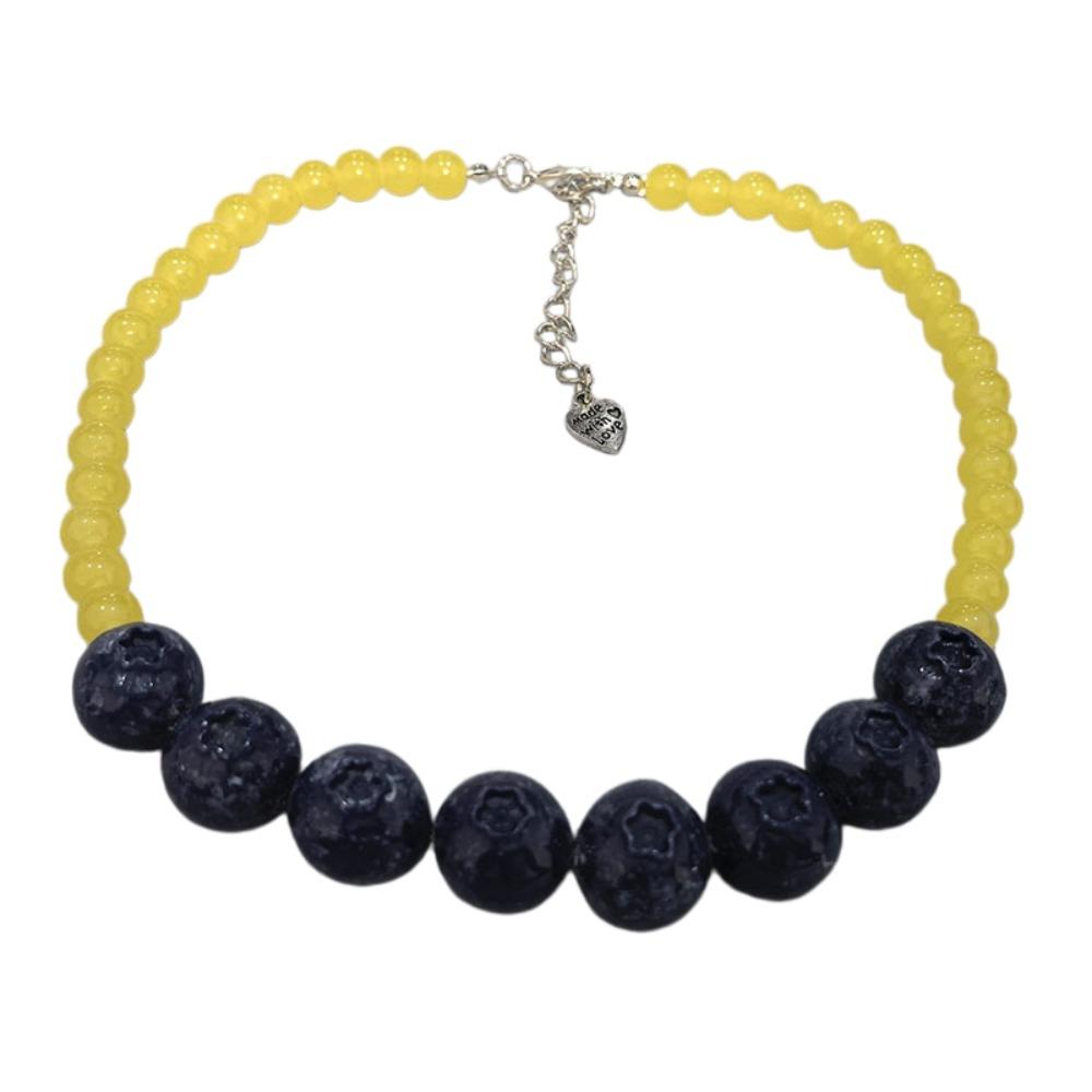 Bunte Perlen Früchte Choker Blaubeeren Perlen Schlüsselbein Kette Mode Perlen Frucht Halskette Damen