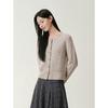 JOEONE Elegance Tweed-Style Wool-Blend Knit Cardigan
