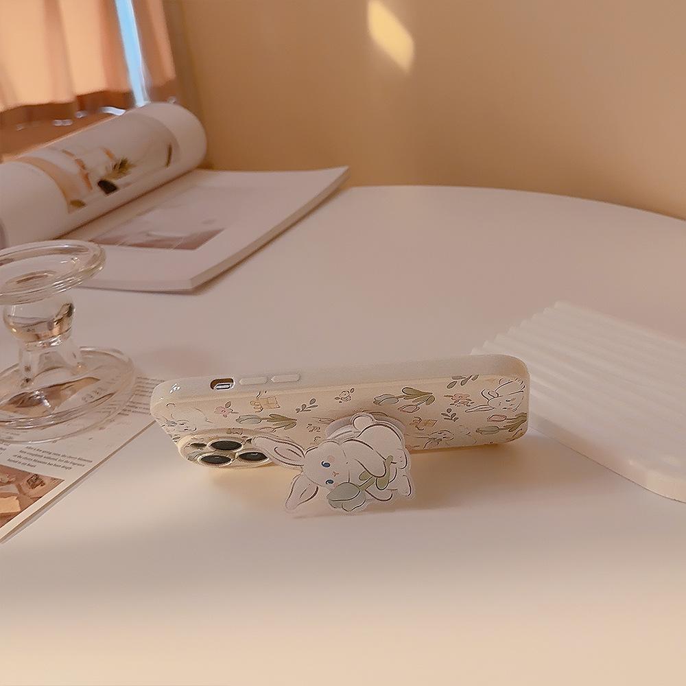 Flower Rabbit Mobile Phone Case Apple IPhone 16 Creative 15 Bracket 11 Silicone 13 Suitable for 14promax Girl 12