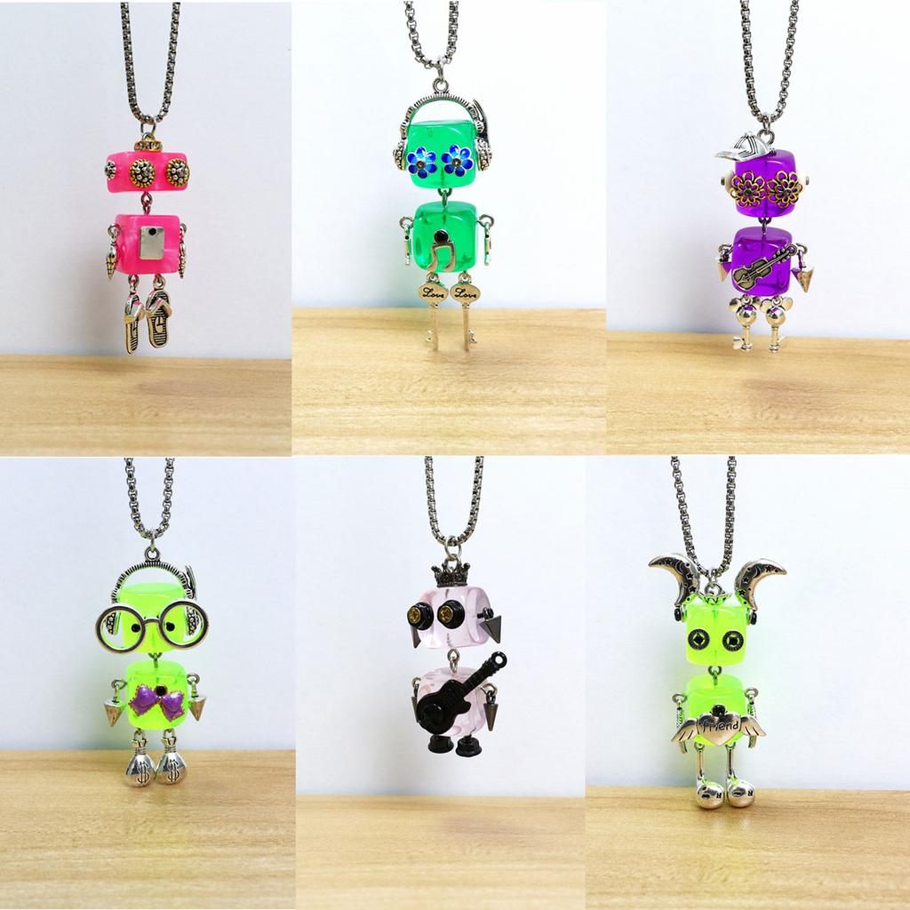 Versatile Mechanical Screw Robot Nekchains Adornment Hangings Decoration Movable Sweater Chain Accessories for Couples