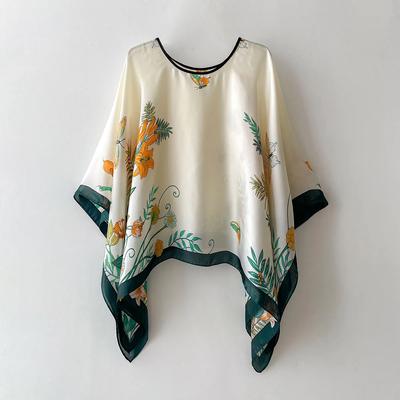 New Silk Scarf 110X110Cm Luxury Designer Pullover Scarf Print Head Large Handkerchief Hijab Shawl Women Bandanna Foula