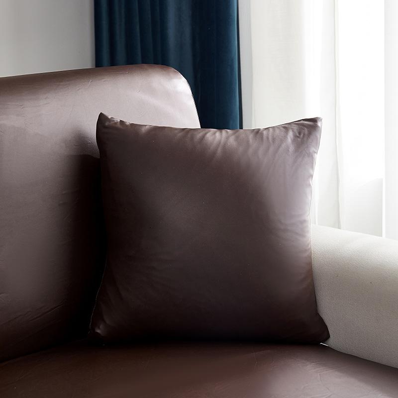 Pillow Cover 18x18 Inch Throw Faux Leather Pillow Covers, Square Modern Pillow Cases, PU Home Decorative Pillow Cushion Cover for Couch Sofa Chair Bed